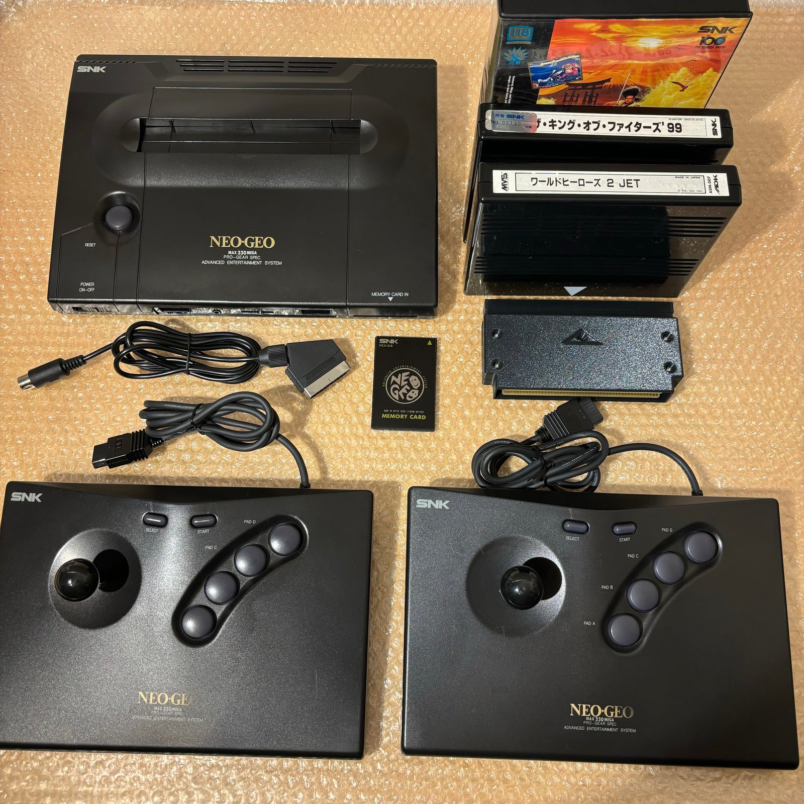 NeoGeo AES System set - Universe bios / RGB fix / FRAM Memory Card / MVS adapter