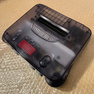 Clear Black Nintendo 64 set with PixelFX GEM kit - compatible with JP and US games