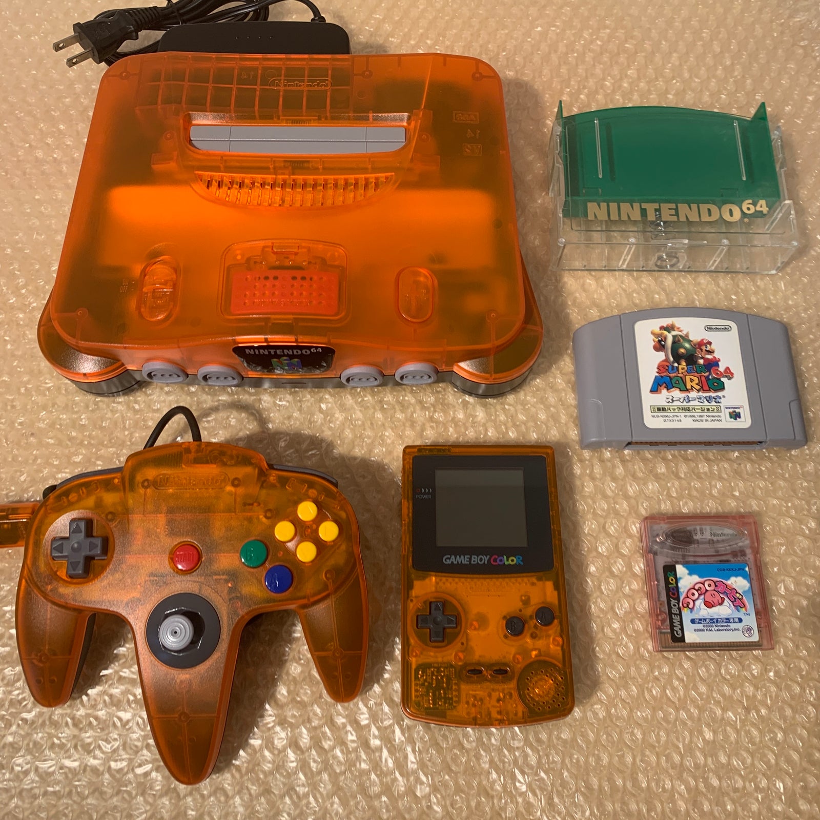 Daiei Hawks Nintendo 64 with PixelFX GEM kit - compatible JP and US games - with matching Game Boy Color