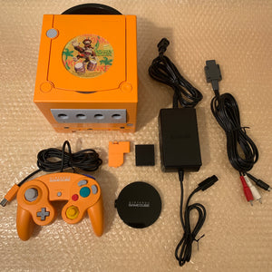 Orange Gamecube with Gameboy Player, S-Video cable + Picoboot