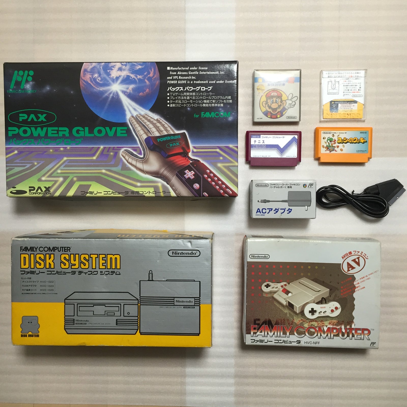 NESRGB Modded AV Famicom with Disk System and Power Glove set