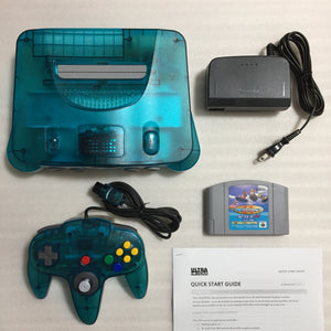 Clear blue Nintendo 64 set with ULTRA HDMI kit - compatible with JP and US games