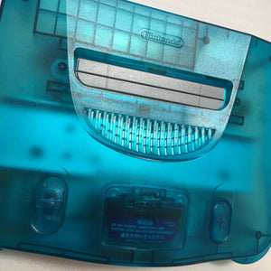 Clear blue Nintendo 64 set with ULTRA HDMI kit - compatible with JP and US games