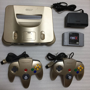 Gold Nintendo 64 set with ULTRA HDMI kit - compatible with JP and US games - F-Zero X set