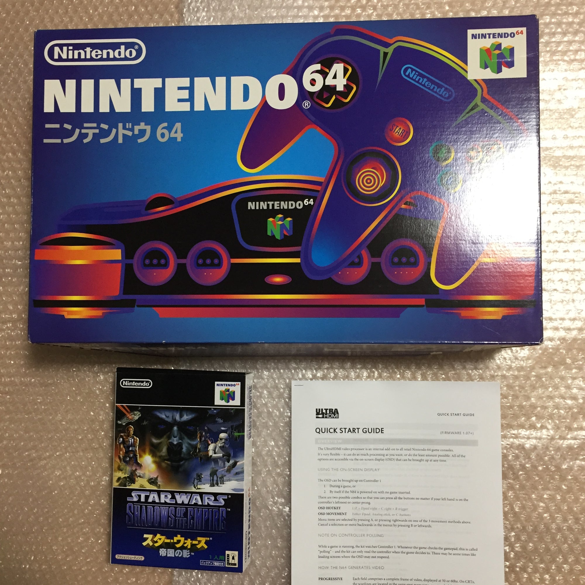 Nintendo 64 in box set with ULTRA HDMI kit - compatible with JP and US games - Shadows of the Empire set