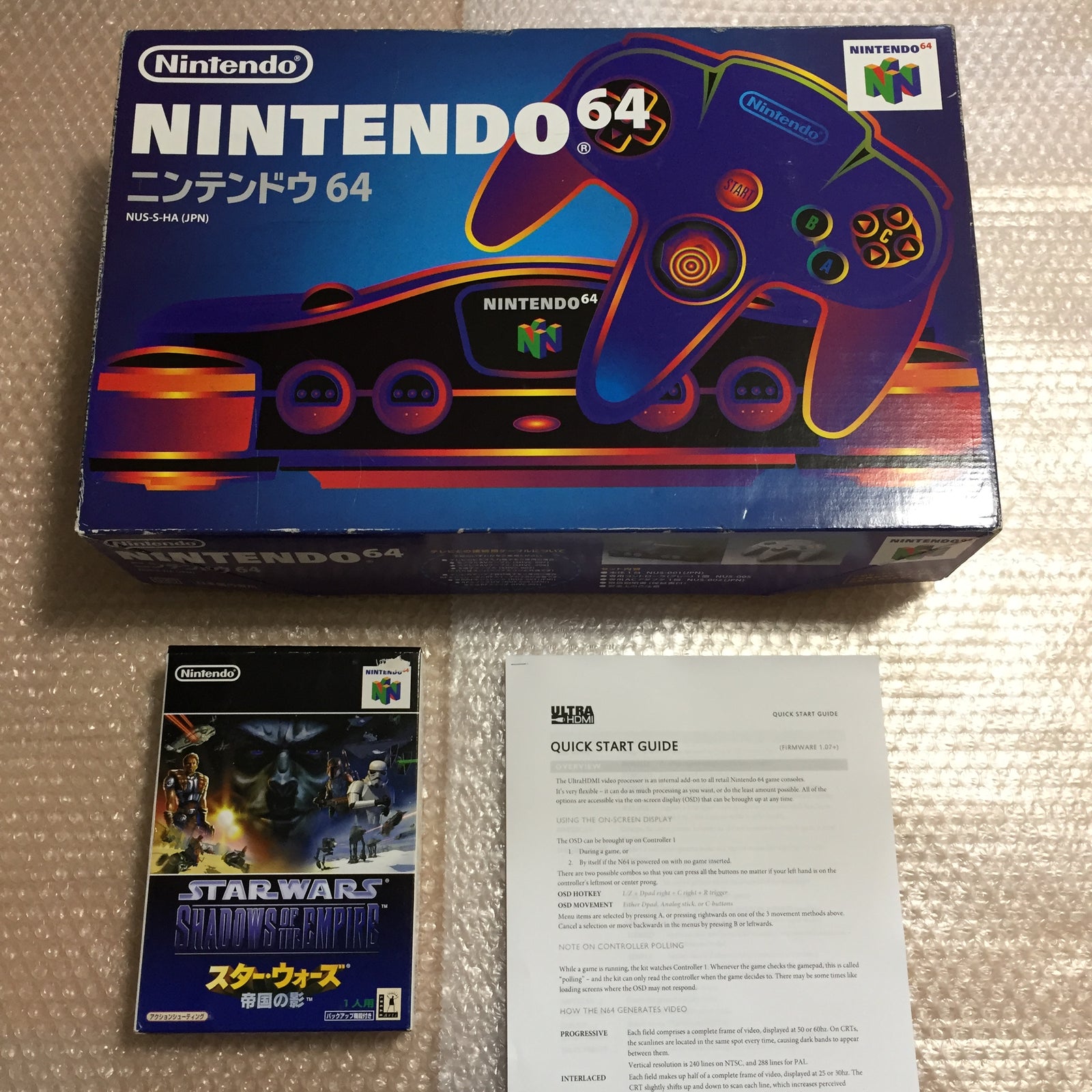 Nintendo 64 in box set with ULTRA HDMI kit - compatible with JP and US games - Shadows of the Empire set