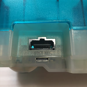 Clear blue Nintendo 64 set with ULTRA HDMI kit - compatible with JP and US games