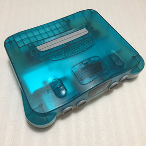 Clear blue Nintendo 64 set with ULTRA HDMI kit - compatible with JP and US games