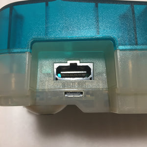 Clear blue Nintendo 64 set with ULTRA HDMI kit - compatible with JP and US games