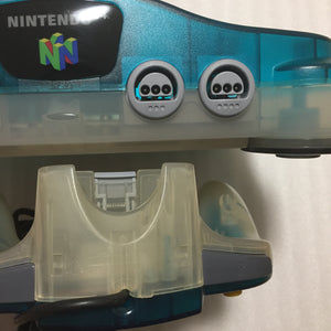 Clear blue Nintendo 64 set with ULTRA HDMI kit - compatible with JP and US games