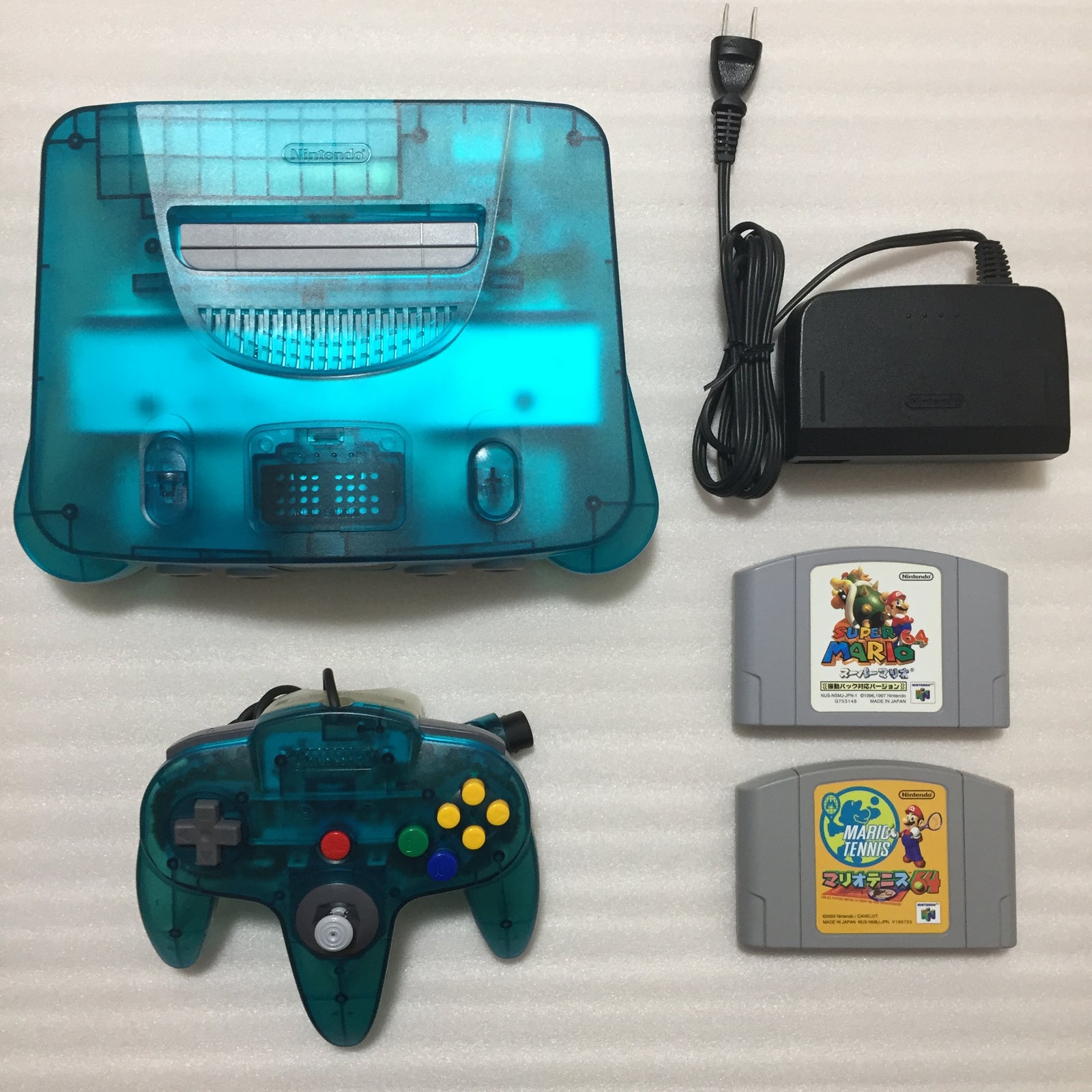 Clear blue Nintendo 64 set with ULTRA HDMI kit - compatible with JP and US games