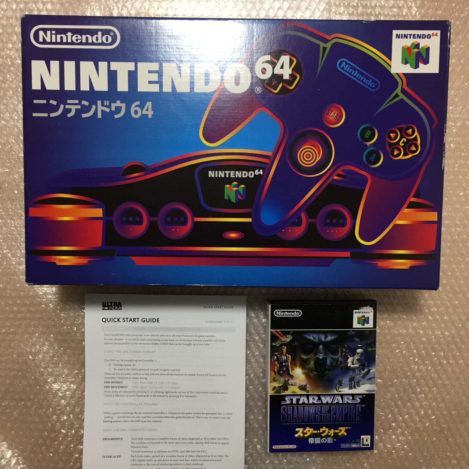 Nintendo 64 in box set with ULTRA HDMI kit - compatible with JP and US games - Shadows of the Empire set