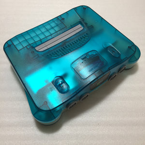 Clear blue Nintendo 64 set with ULTRA HDMI kit - compatible with JP and US games