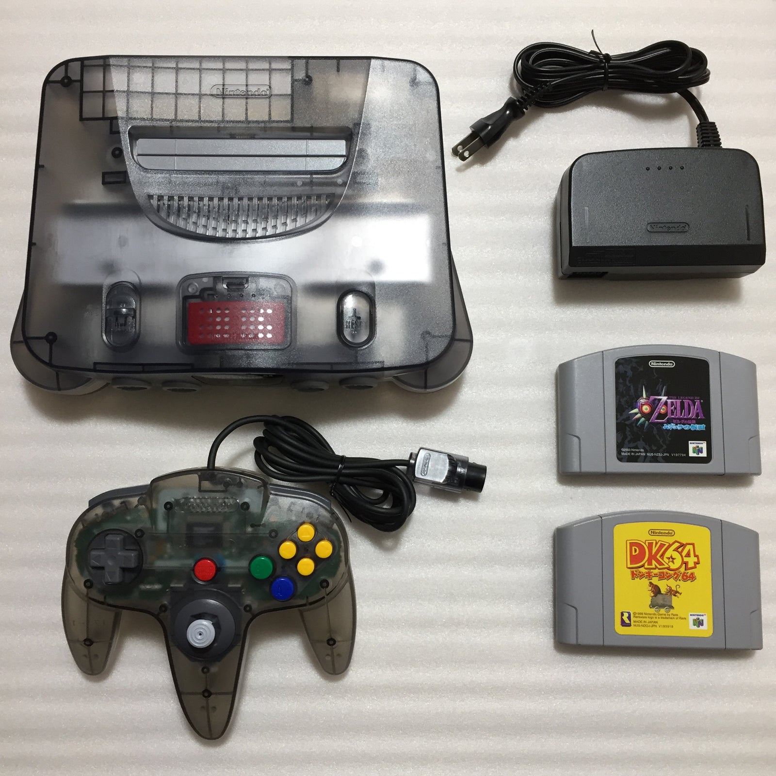 Jusco Clear Grey Nintendo 64 set with ULTRA HDMI kit - compatible with JP and US games
