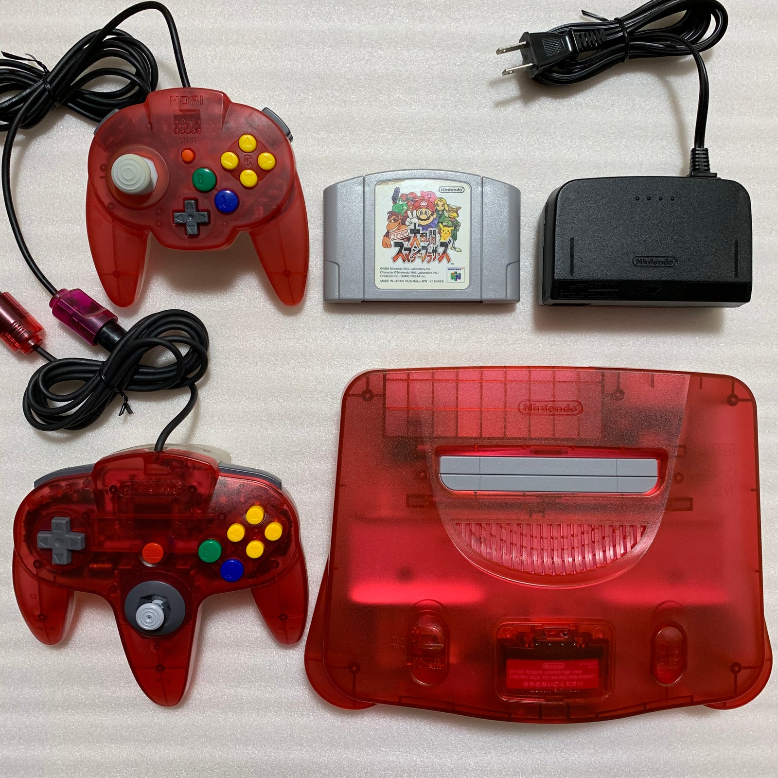 Clear red Nintendo 64 set with ULTRA HDMI kit - compatible with JP and US games