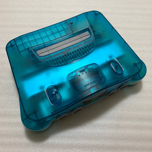 Clear blue Nintendo 64 set with ULTRA HDMI kit - compatible with JP and US games
