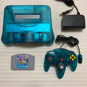 Clear blue Nintendo 64 set with ULTRA HDMI kit - compatible with JP and US games