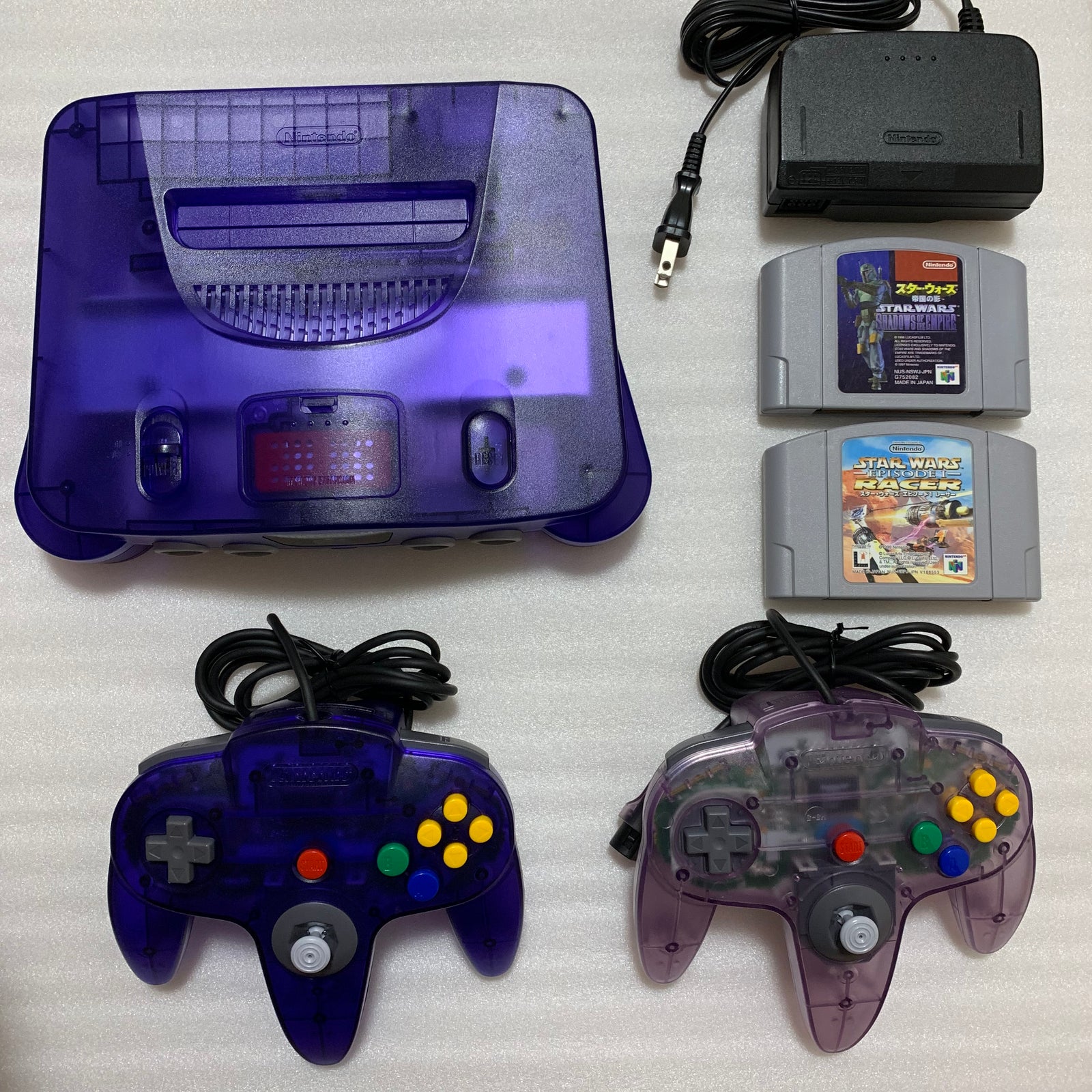 Clear Purple Nintendo 64 set with ULTRA HDMI kit - compatible with JP and US games