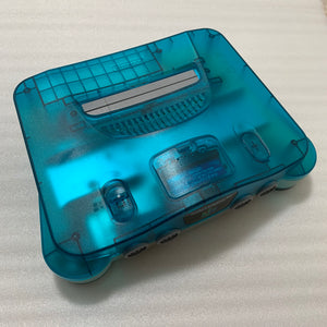 Clear blue Nintendo 64 in box set with ULTRA HDMI kit - compatible with JP and US games