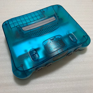Clear blue Nintendo 64 set with ULTRA HDMI kit - compatible with JP and US games