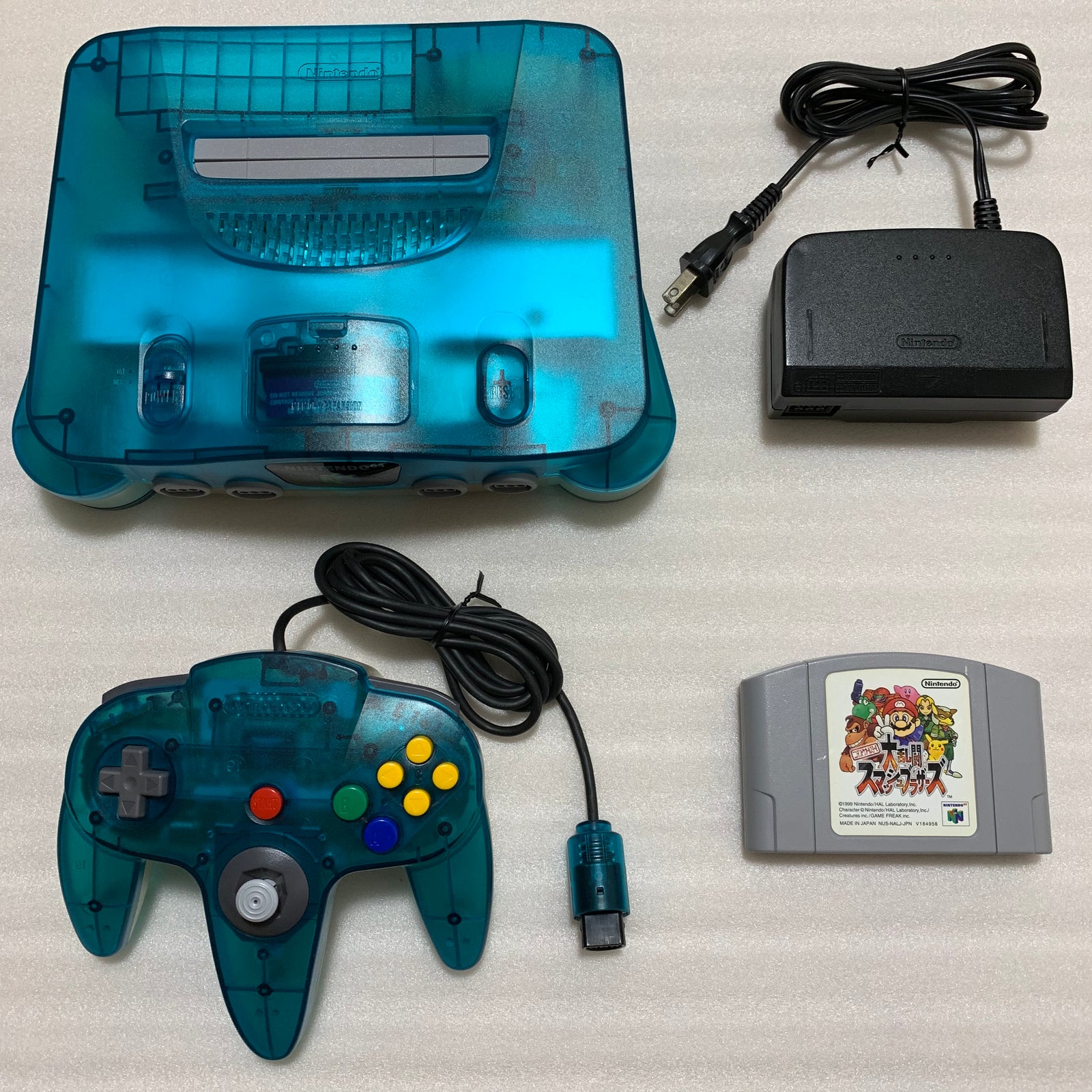 Clear blue Nintendo 64 set with ULTRA HDMI kit - compatible with JP and US games