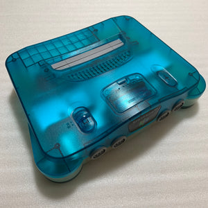 Clear blue Nintendo 64 set with ULTRA HDMI kit - compatible with JP and US games