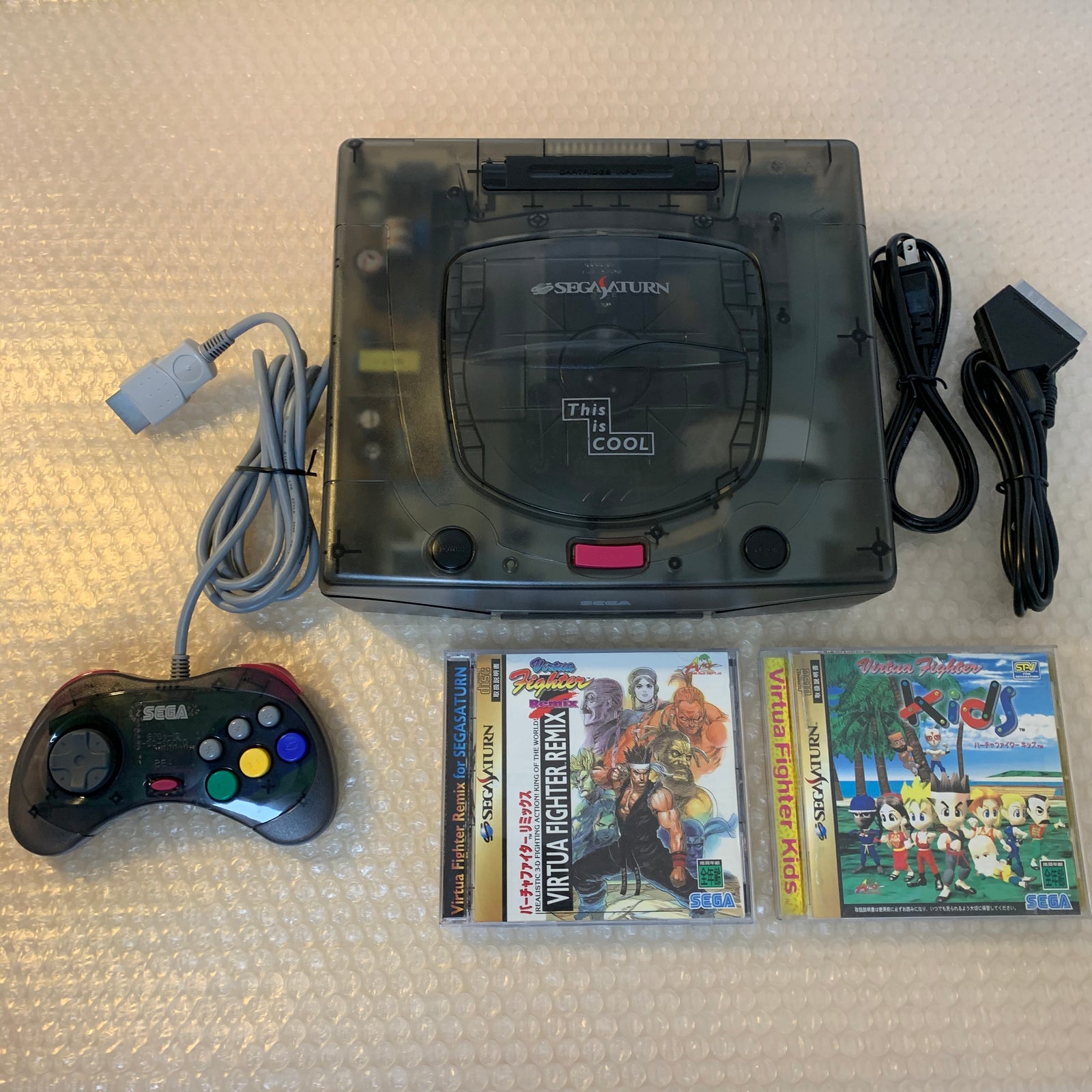 Skeleton Sega Saturn set - Region free / FRAM memory with RGB cable