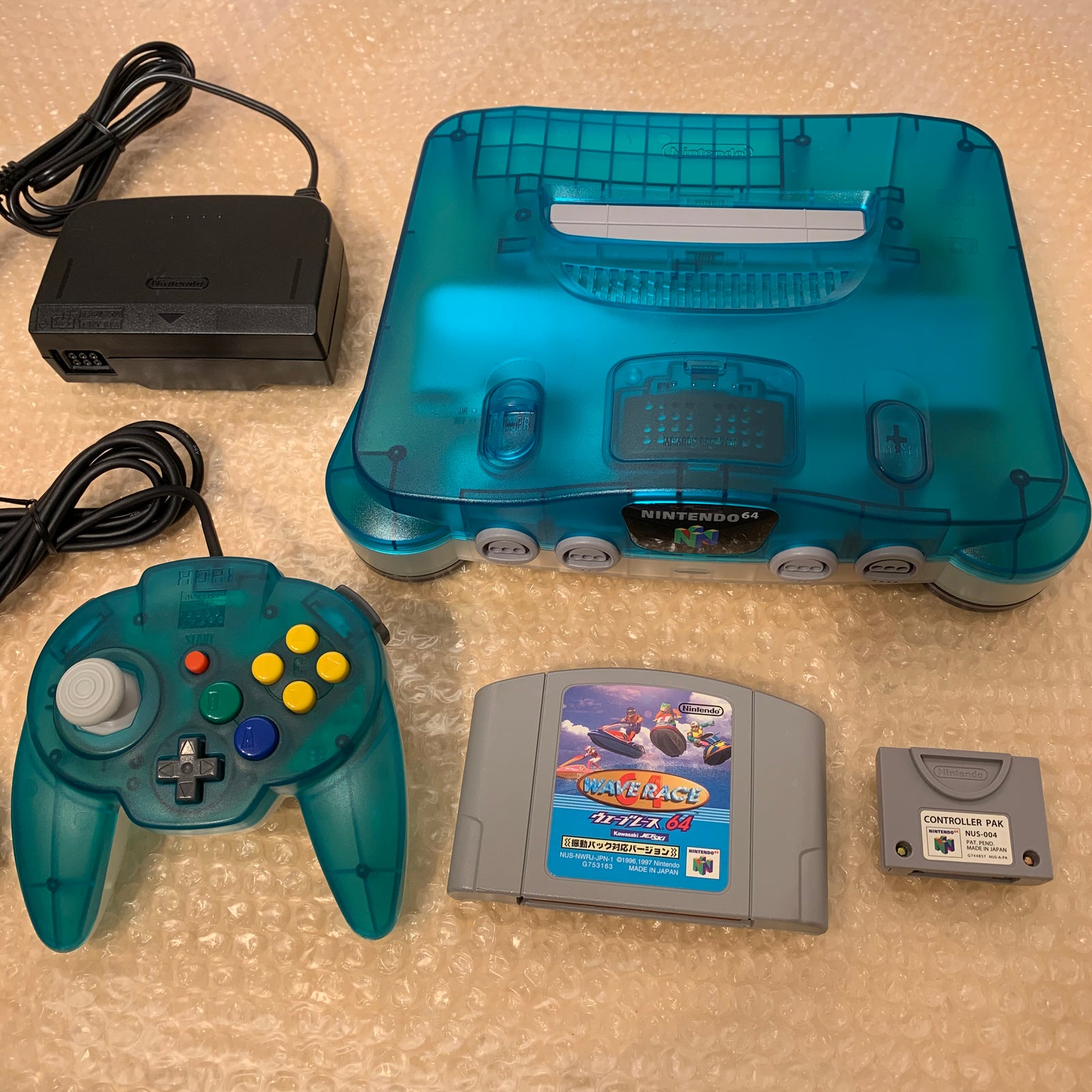 Clear Blue Nintendo 64 set with ULTRA HDMI kit - compatible with JP and US games