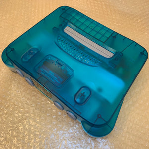 Clear Blue Nintendo 64 set with ULTRA HDMI kit - compatible with JP and US games