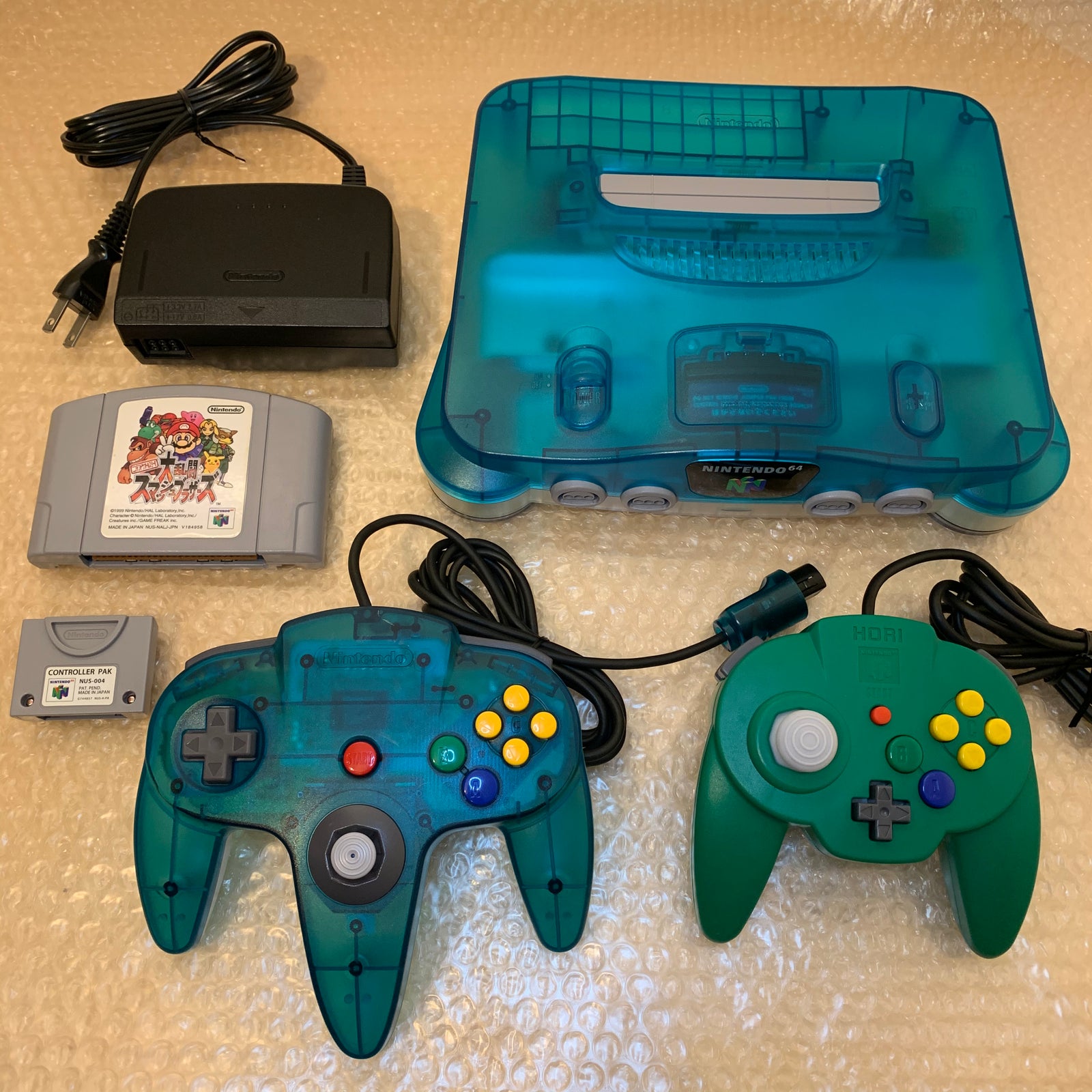 Clear Blue Nintendo 64 set with ULTRA HDMI kit - compatible with JP and US games