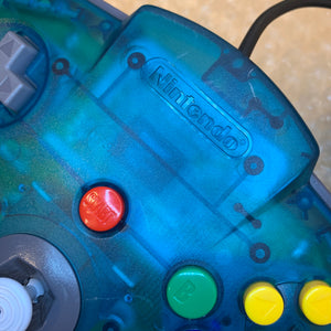 Clear Blue Nintendo 64 set with ULTRA HDMI kit - compatible with JP and US games