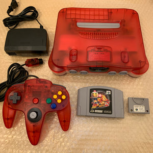 Clear Red Nintendo 64 set with ULTRA HDMI kit - compatible with JP and US games