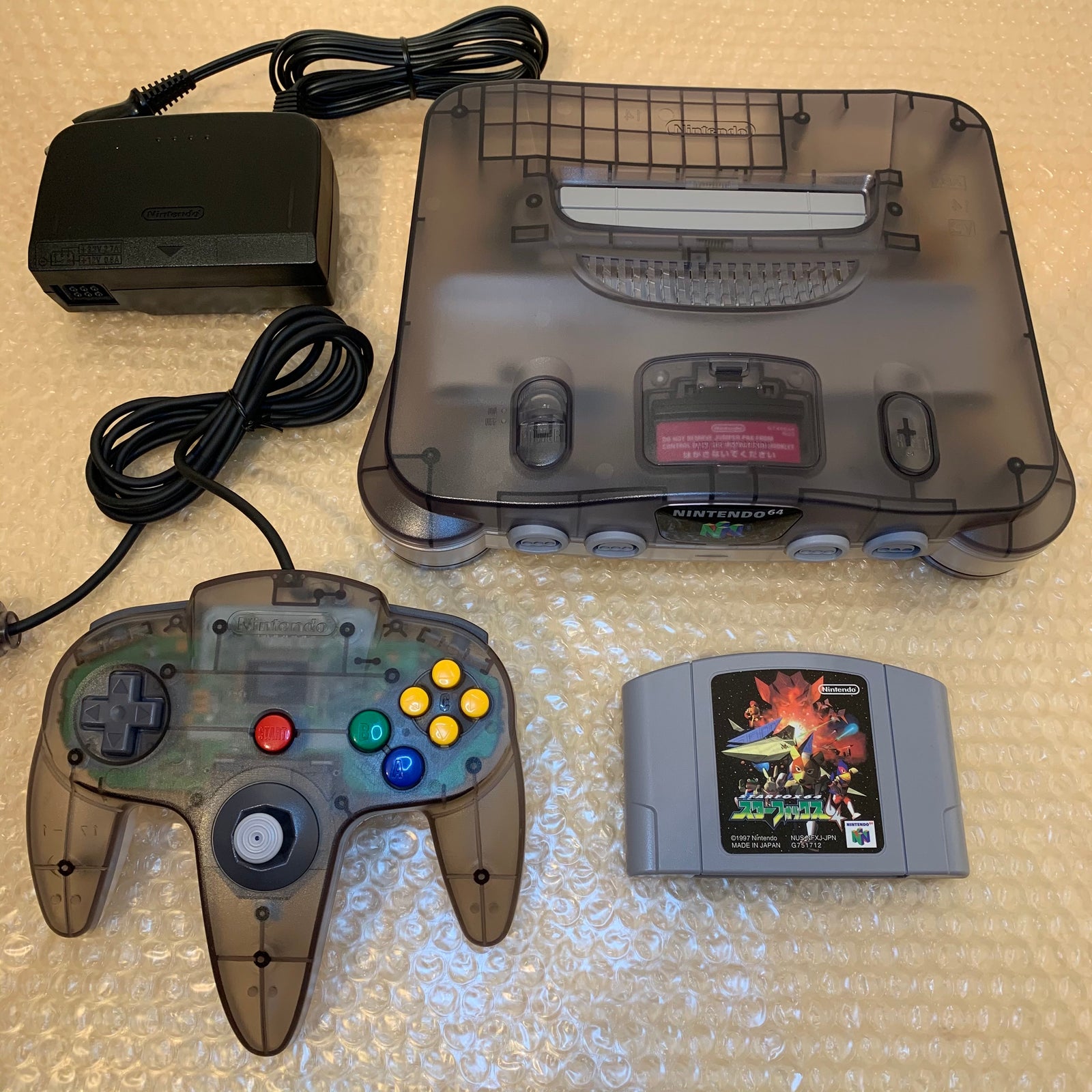 Jusco Clear Grey Nintendo 64 set with ULTRA HDMI kit - compatible with JP and US games