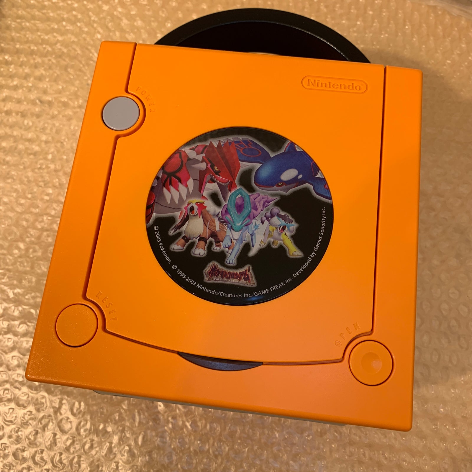 Gamecube in box with GC Loader and Pokemon Faceplate