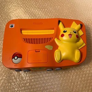 Pikachu Orange Nintendo 64 set with ULTRA HDMI (HW2 with RGB) kit - compatible with JP and US games