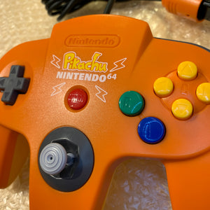 Pikachu Orange Nintendo 64 set with ULTRA HDMI (HW2 with RGB) kit - compatible with JP and US games