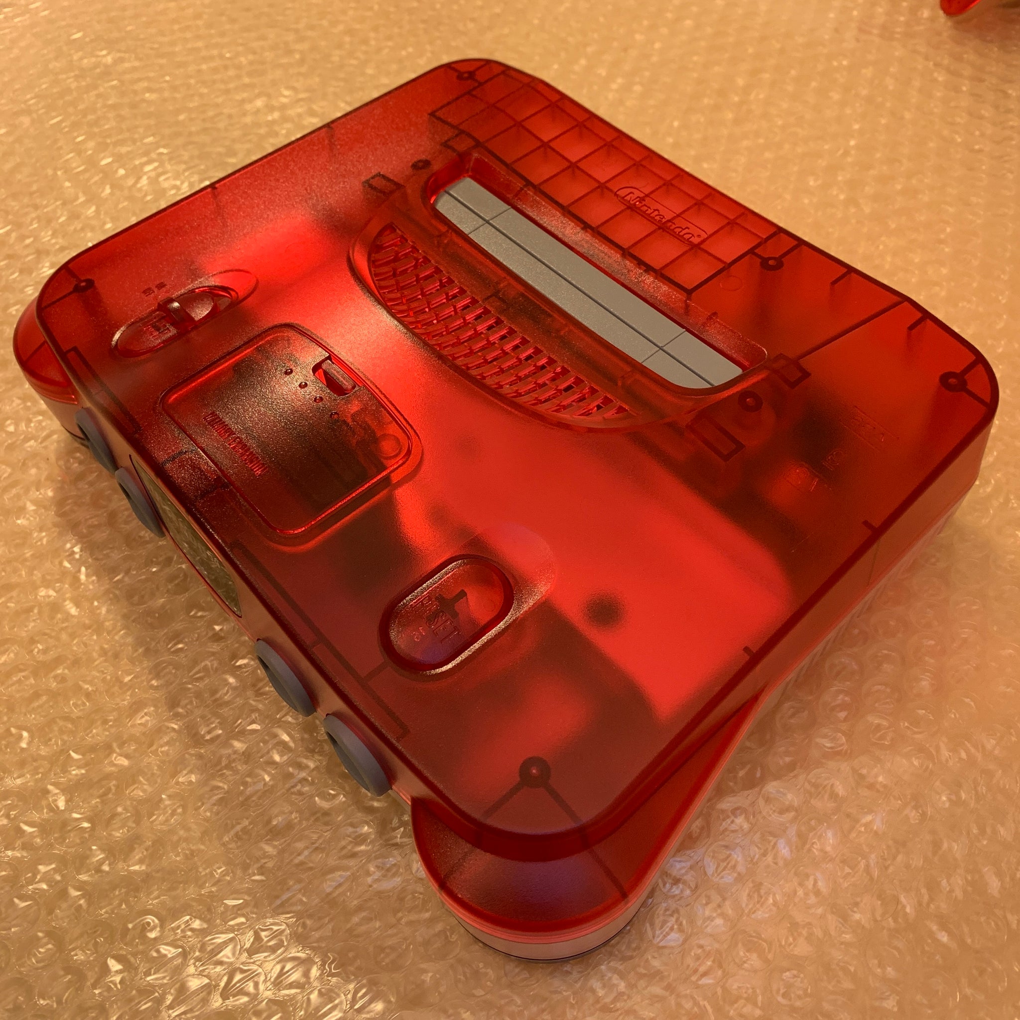 Clear Red Nintendo 64 set with ULTRA HDMI (HW2 with RGB) kit - compati ...