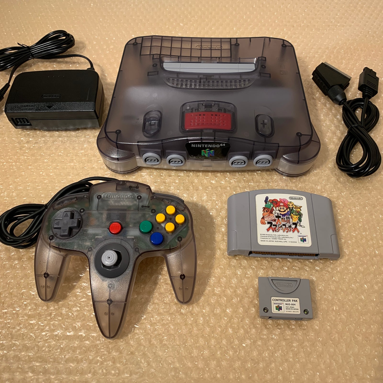 Jusco Clear Grey Nintendo 64 set with N64Digital kit - compatible with JP and US games