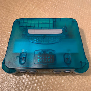 Clear blue Nintendo 64 set with N64Digital kit - compatible with JP and US games