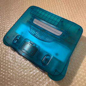 Clear blue Nintendo 64 set with N64Digital kit - compatible with JP and US games