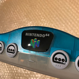 Clear blue Nintendo 64 set with N64Digital kit - compatible with JP and US games