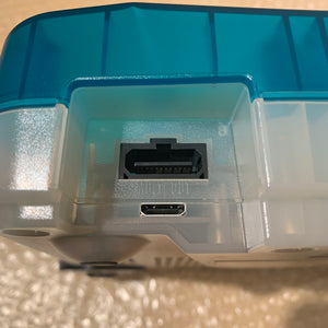 Clear blue Nintendo 64 set with N64Digital kit - compatible with JP and US games
