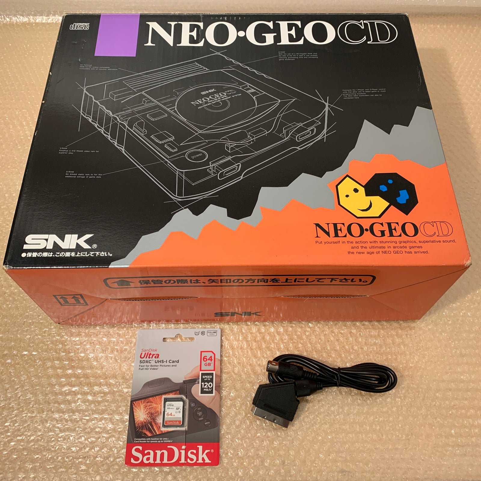 Boxed NeoGeo CD System with SD Loader + FRAM Memory