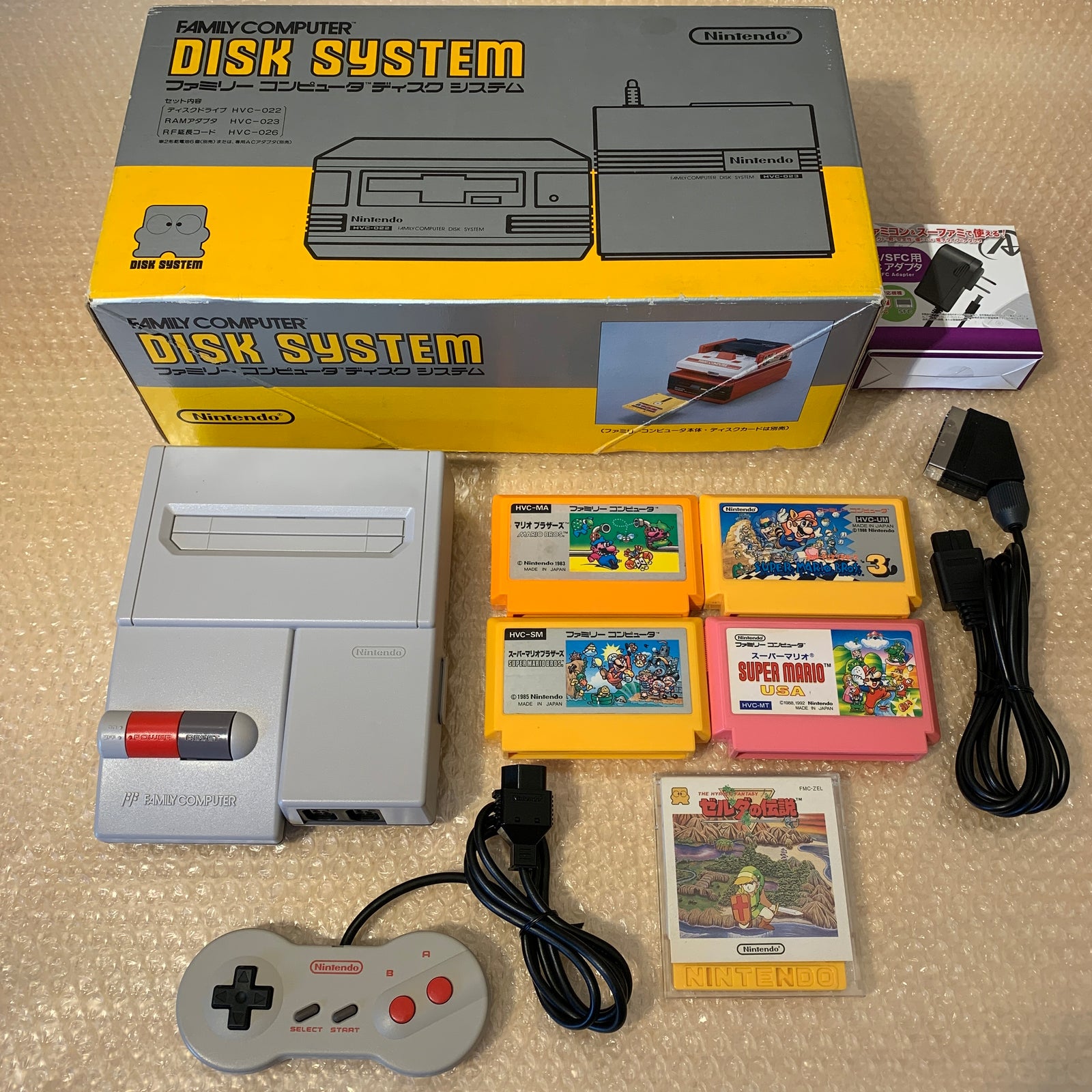 NESRGB AV Famicom with disk system and NES adapter