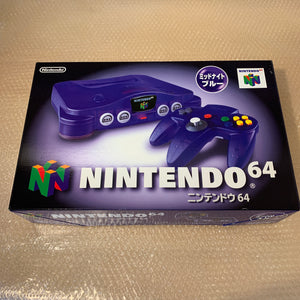 Boxed Midnight Blue Nintendo 64 set with N64Digital kit - compatible with JP and US games