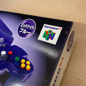 Boxed Midnight Blue Nintendo 64 set with N64Digital kit - compatible with JP and US games