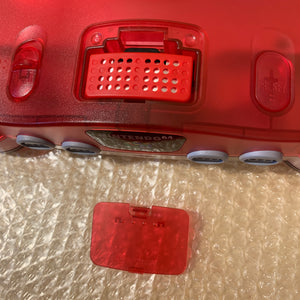 Boxed Clear Red Nintendo 64 set with N64Digital kit - compatible with JP and US games
