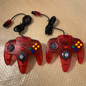 Boxed Clear Red Nintendo 64 set with N64Digital kit - compatible with JP and US games