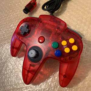 Boxed Clear Red Nintendo 64 set with N64Digital kit - compatible with JP and US games