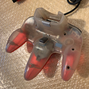 Boxed Clear Red Nintendo 64 set with N64Digital kit - compatible with JP and US games